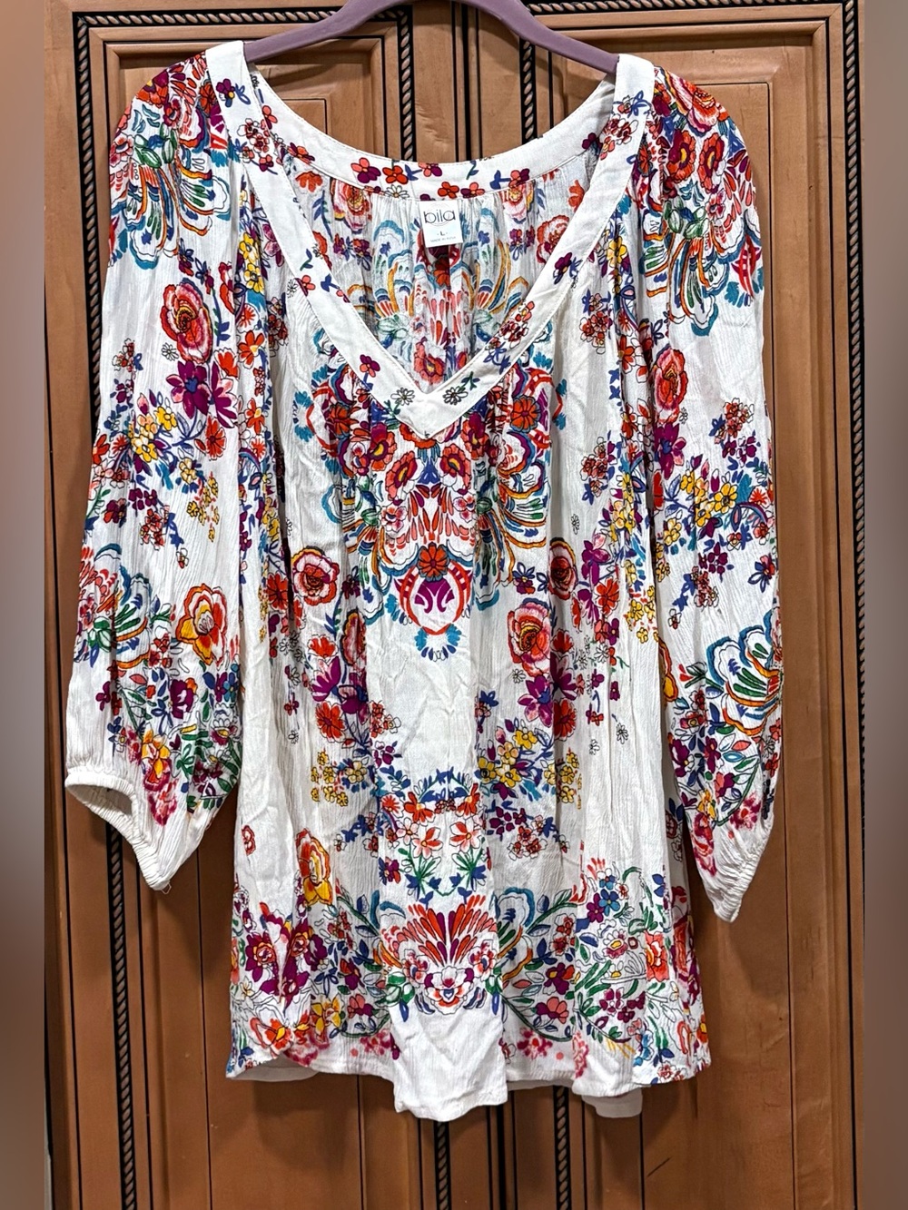 NWT**Boho L/S BILA Peasant Blouse. Large